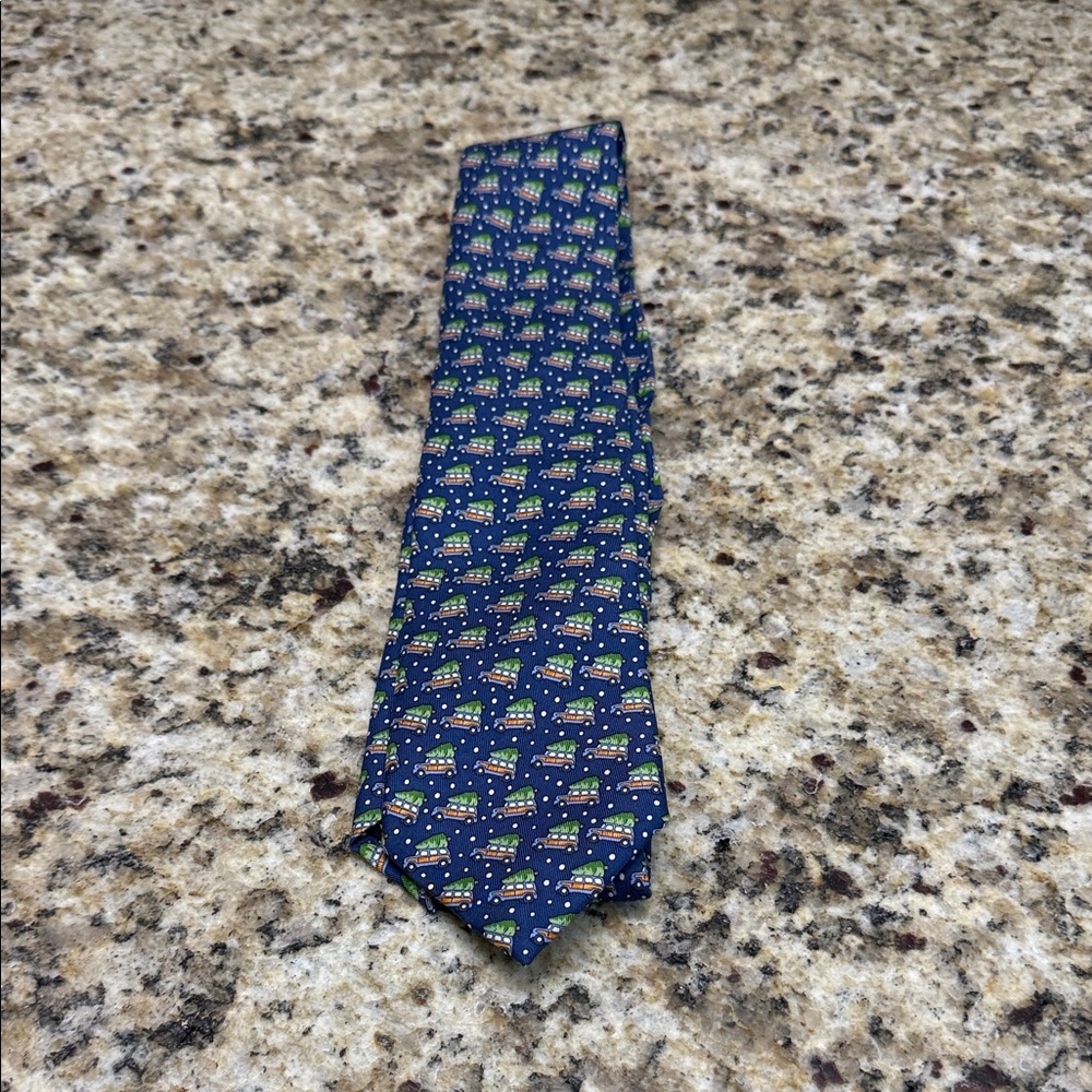 Vineyard Vines Christmas Blue and Green Patterned Tie